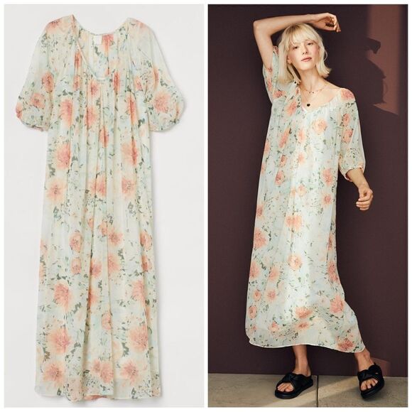 H&M Long V-neck Dress New - Picture 1 of 6